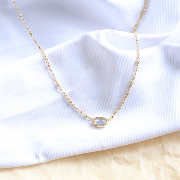 Kendra Scott Mini Elisa Gold Pink Opalite Satellite Pendant Necklace - Picture 2 of 2